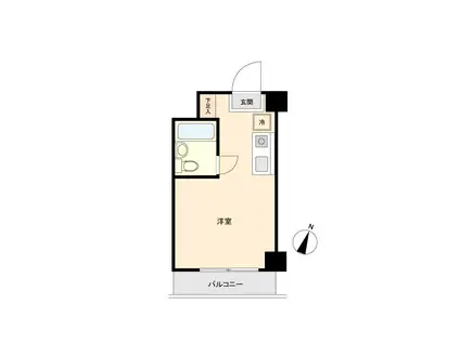 ウエストインパートⅠ(ワンルーム/3階)の間取り写真