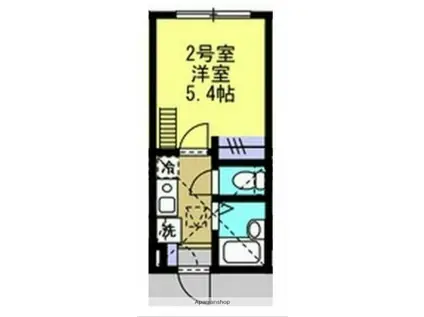 カパルアガーデン山手(1K/2階)の間取り写真