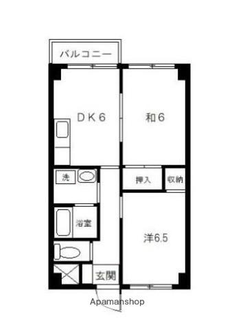 友ビル1号(2DK/4階)の間取り写真