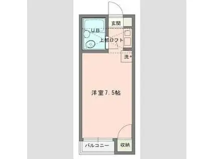 アップルハウス井土ヶ谷寮(1K/1階)の間取り写真