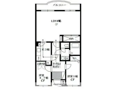 STAGE21 A棟(2LDK/2階)の間取り写真