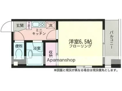 ラルーン茅ヶ崎(1K/3階)の間取り写真