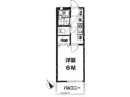 サンビレッジ六会(1K/1階)の間取り写真