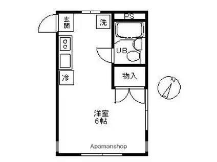 サンコート浜竹(ワンルーム/1階)の間取り写真