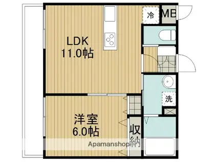 モントレー大船(1LDK/2階)の間取り写真