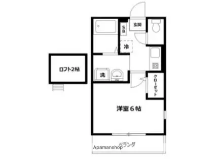 コウジィーコートⅠ(1K/2階)の間取り写真