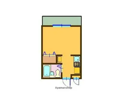 パレス山手(ワンルーム/2階)の間取り写真