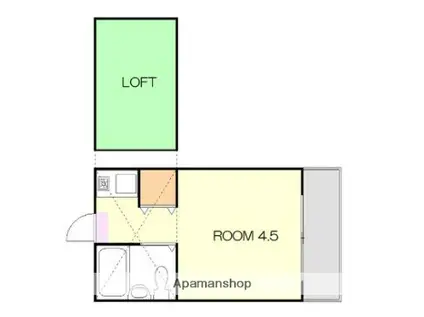 ロイヤルコーポ白根(ワンルーム/2階)の間取り写真
