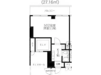 ヒルトップス(1K/5階)の間取り写真