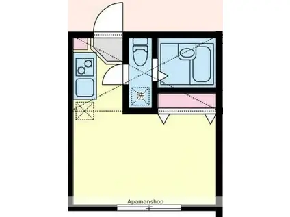 プラナス希望ヶ丘(1K/1階)の間取り写真