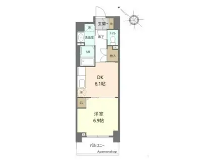 ステイブル協和(1DK/5階)の間取り写真