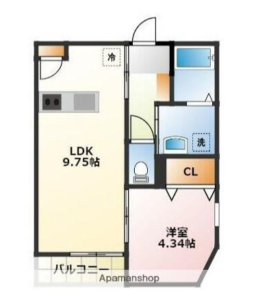 メゾン ドゥ レーヴⅠ(1LDK/1階)の間取り写真