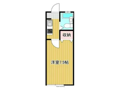 カレッジ林(1K/1階)の間取り写真