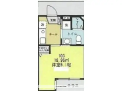 仲通アパート(1K/2階)の間取り写真