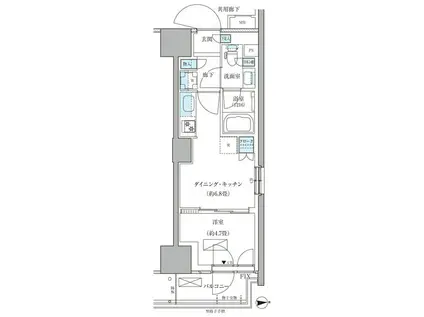パークアクシス品川天王洲アイル(1DK/6階)の間取り写真