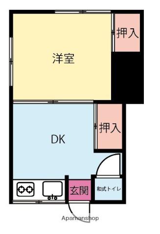 遠藤町アパート(1DK/2階)の間取り写真