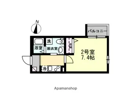 ベイルーム小田栄(1K/3階)の間取り写真