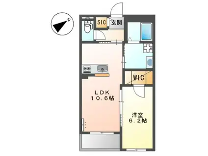 N S ARK(1LDK/3階)の間取り写真