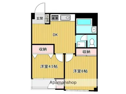 リファレンス元住吉(2DK/5階)の間取り写真