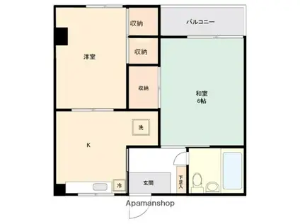 トルース相模原(2K/1階)の間取り写真