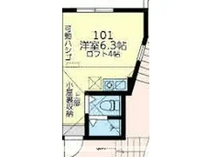 ユナイト白楽アンシャンテ(ワンルーム/1階)の間取り写真