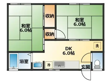 グランメールB(2DK/1階)の間取り写真