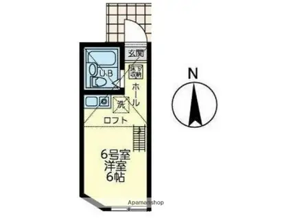 ユナイト小机グレートギャッピー(ワンルーム/1階)の間取り写真