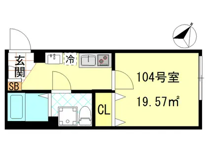 CFジオーレ川崎アネックス(1K/1階)の間取り写真