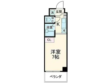 パルティーレさがみ野(1K/4階)の間取り写真