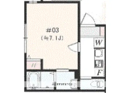 アザーレ・パッシオ本厚木A(1K/1階)の間取り写真