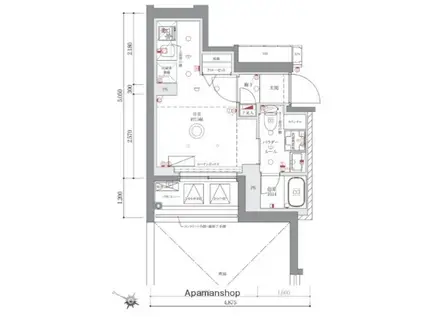 AZEST阪東橋Ⅱ(ワンルーム/4階)の間取り写真