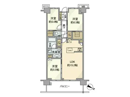 プラウド青葉台(3LDK/2階)の間取り写真