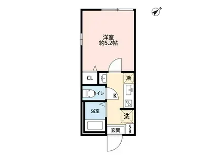 S-HARBAR LAGOON上永谷(1K/2階)の間取り写真