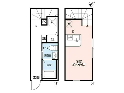 S-HARBAR LAGOON上永谷(ワンルーム/2階)の間取り写真