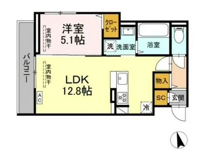 ロイヤルヒルズ(1LDK/3階)の間取り写真