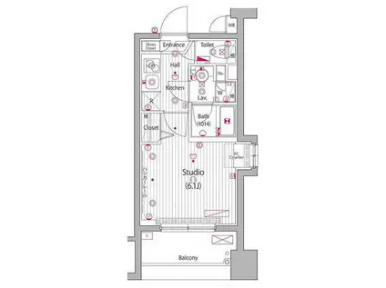 グランド・ガーラ桜木町駅前(1K/10階)の間取り写真