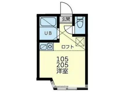 ユナイト芹ヶ谷マデイラ(ワンルーム/2階)の間取り写真
