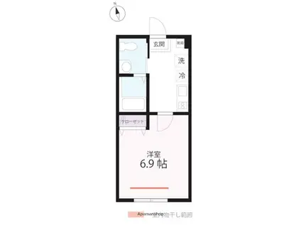 QUIET CRAB HOUSE 野島公園B号棟(1K/1階)の間取り写真