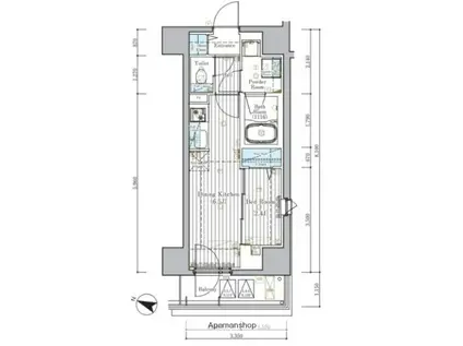 ミライズ横濱サウスレジデンス(1DK/10階)の間取り写真