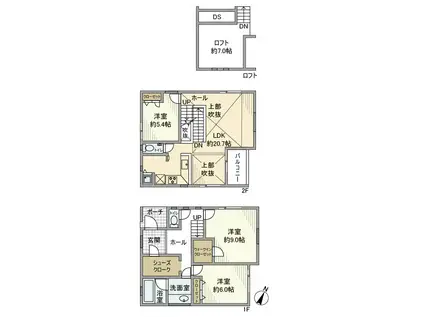 横浜線 菊名駅 徒歩20分 2階建 築12年(3LDK)の間取り写真