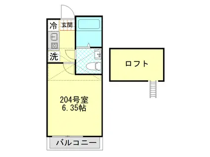 コムフィ杉田(1K/2階)の間取り写真