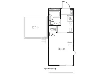 サンライズK(ワンルーム/2階)の間取り写真