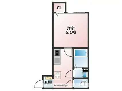 リアル東戸塚パークテラス(1K/2階)の間取り写真