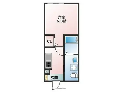 リアル東戸塚パークテラス(1K/2階)の間取り写真