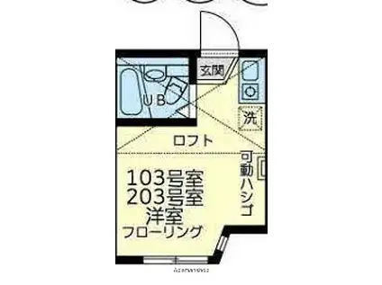 ユナイトKOKANエルリンガー(ワンルーム/2階)の間取り写真