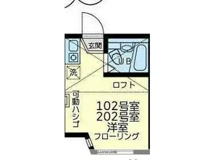 ユナイトKOKANエルリンガー(ワンルーム/1階)の間取り写真