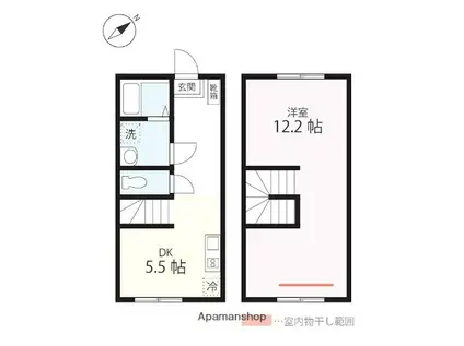 ハーミットクラブハウスMIX三ツ沢下町Ⅱ(1DK/1階)の間取り写真