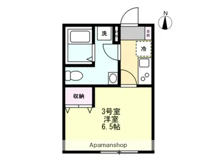 ベイルームキャナル鶴見(1K/1階)の間取り写真
