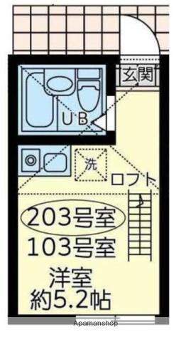 ユナイト浜町ロナルドコース(ワンルーム/2階)の間取り写真