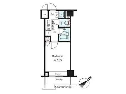 ルーブル溝の口参番館(1K/4階)の間取り写真